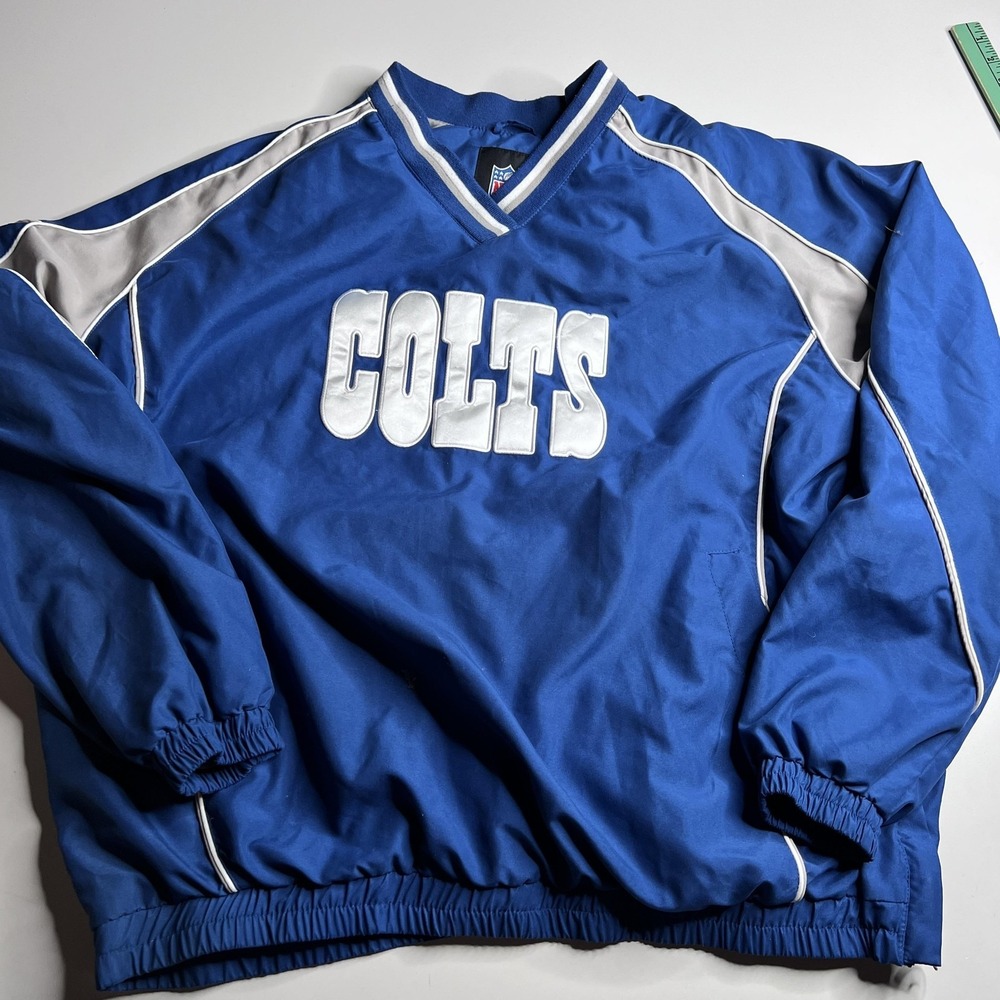 Indianapolis Colts Jacket Mens XL Blue NFL Football Pullover V Neck NFL